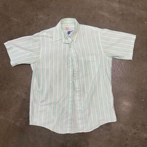 Vintage 90s Arrow Dover Striped Size Large Button Up Top